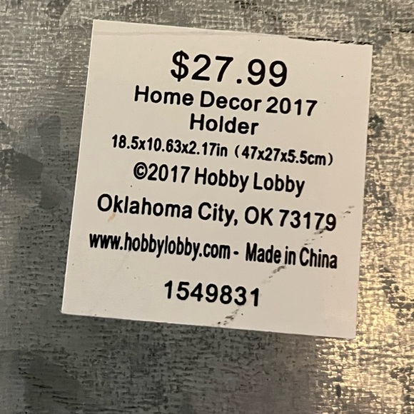 Hobby Lobby Galvanized Metal sectioned Tray with Gold Accents - Picture 3 of 3